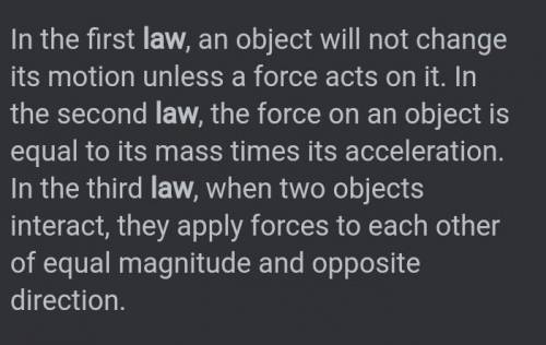 State the the three laws of newton