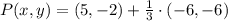 P(x,y) = (5,-2) +\frac{1}{3}\cdot (-6,-6)