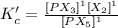 K_c'=\frac{[PX_3]^1[X_2]^1}{[PX_5]^1}