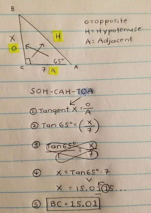 Solve for a side in right triangles.