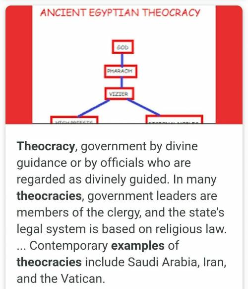 Which of the following is an example of a theocracy? ​