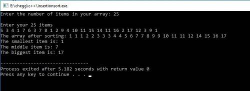 Using c++ to sort user input. for example, user enter 25numbers and sort them from small to big or b