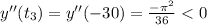y''(t_{3})=y''(-30)=\frac{-\pi^{2}}{36}