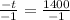 \frac{-t}{-1} =\frac{1400}{-1}