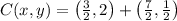 C(x,y) = \left(\frac{3}{2}, 2 \right) + \left(\frac{7}{2}, \frac{1}{2}  \right)