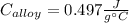 C_{alloy}=0.497\frac{J}{g\°C}