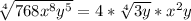 \sqrt[4]{768x^8y^5} = 4* \sqrt[4]{3y} *  x^2y