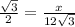 \frac{\sqrt{3} }{2} =\frac{x}{12\sqrt{3} }