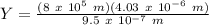 Y = \frac{(8\ x\ 10^5\ m)(4.03\ x\ 10^{-6}\ m)}{9.5\ x\ 10^{-7}\ m}