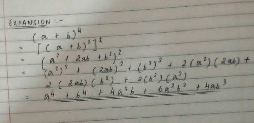 (a+b)⁴ binomial expansion