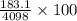 \frac{183.1}{4098}\times 100