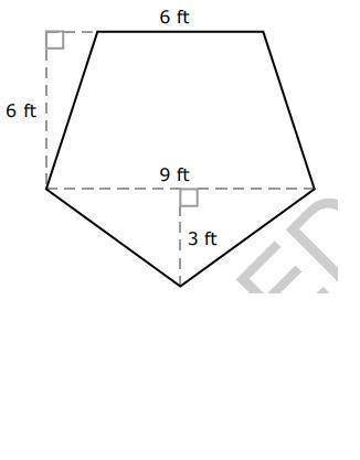 What is the area of the pentagon shown below a.27 square feet b. 58.5 c.85.5 d.117

Explain why.