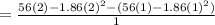 =\frac{56(2)-1.86(2)^2-(56(1)-1.86(1)^2)}{1}