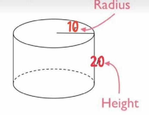 A cylinder has a radius of 10 and a height of 20. What is the surface area of the cylinder?