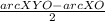 \frac{arc XYO-arc XO}{2}