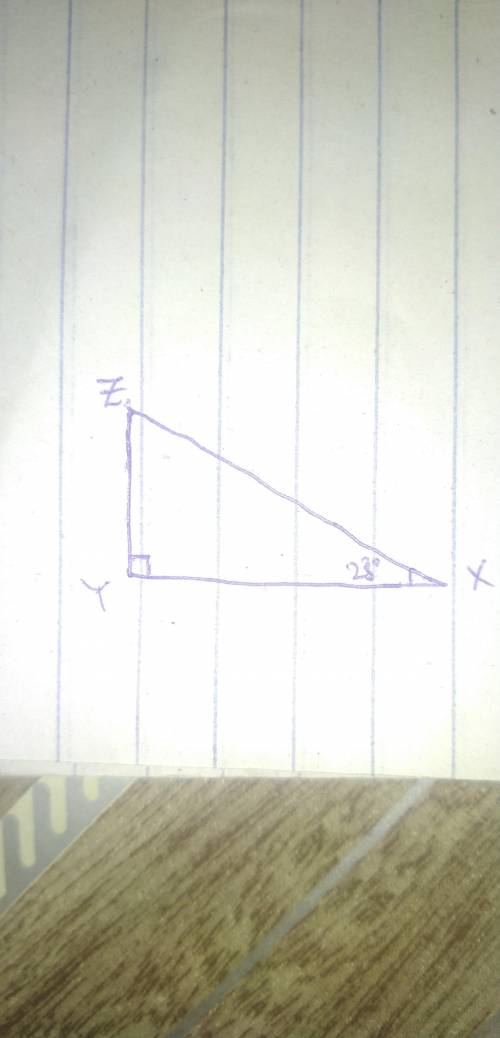 In the applet above right triangle XYZ is drawn with a 23 degrees angle. for the right triangles wit