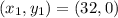 (x_1,y_1) = (32,0)