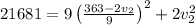 21681= 9\left( \frac{363-2v_2}{9}\right)^2+2v_2^2