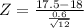 Z = \frac{17.5 - 18}{\frac{0.6}{\sqrt{12}}}