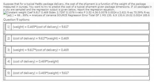 Suppose that for a typical FedEx package delivery, the cost of the shipment is a function of the wei