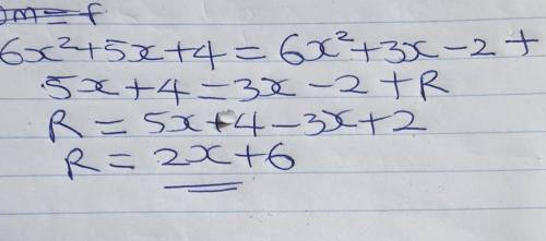 The sum of to try no meals is 6X^2- 5X +4. If one of the Try no meals ￼is 6X^2+3X -2, then what is t