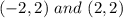 (-2,2)\ and\ (2,2)