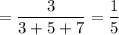 =\dfrac{3}{3+5+7}=\dfrac{1}{5}