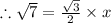 \therefore \sqrt 7 = \frac{\sqrt3}{2} \times x