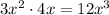 3x^2 \cdot 4x = 12x^3