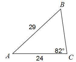 Solve the triangle. Round your answers to the nearest tenth. Law of sines 6 A. M∠C=34 m ∠ C = 34 , b