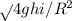 \sqrt{} 4ghi/R^{2}