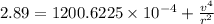 2.89=1200.6225\times 10^{-4}+\frac{v^4}{r^2}