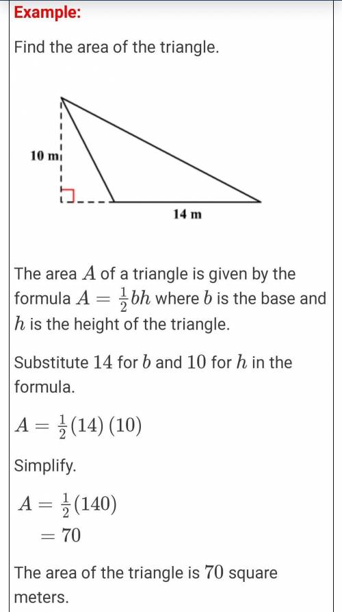 How to solve the area of a triangle