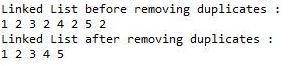 Write a removeDuplicates() method for the LinkedList class we saw in lecture. The method will remove