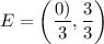 E=\left(\dfrac{0)}{3},\dfrac{3}{3}\right)
