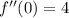 f''(0)=4