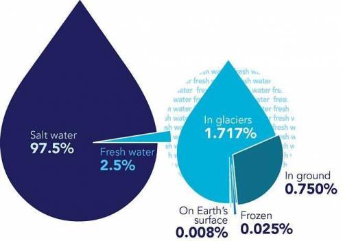 What percentage of Earths water is fresh?