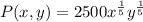 P(x,y) = 2500x^\frac{1}{5}y^\frac{1}{5}