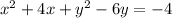 x^2+4x+y^2-6y=-4