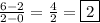 \frac{6-2}{2-0}=\frac{4}{2}=\boxed{2}