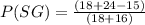 P(S&G) = \frac{(18 + 24 - 15)}{(18 + 16)}