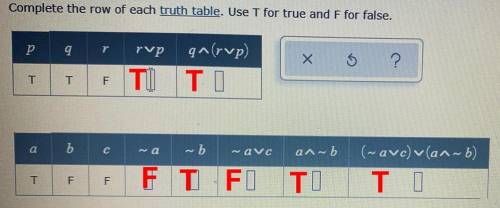 Truth tables I need help solving each row