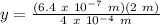 y = \frac{(6.4\ x\ 10^{-7}\ m)(2\ m)}{4\ x\ 10^{-4}\ m}