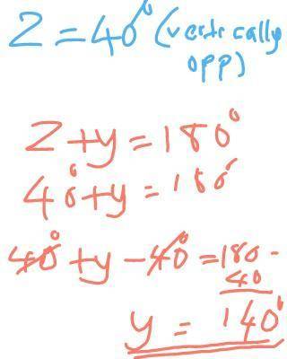 1. Find the value of the unknown angles in the following diagram.