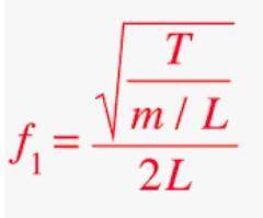 (1) A string of constant thickness and length I cm is stretched by a force of T Newton. A

tuning fo