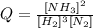 Q = \frac{[NH_3]^2}{[H_2]^3[N_2]}
