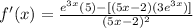 f'(x)=\frac{e^{3x}(5)-[(5x-2)(3e^{3x})]}{(5x-2)^2}