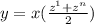 y = x( \frac{z {}^{1}  +  {z}^{n} }{2} )