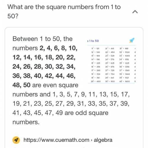 4 is a square number and also an even number. How many other whole numbers less than 50 are an even,