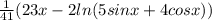 \frac{1}{41} (23x-2ln(5sinx+4cosx))